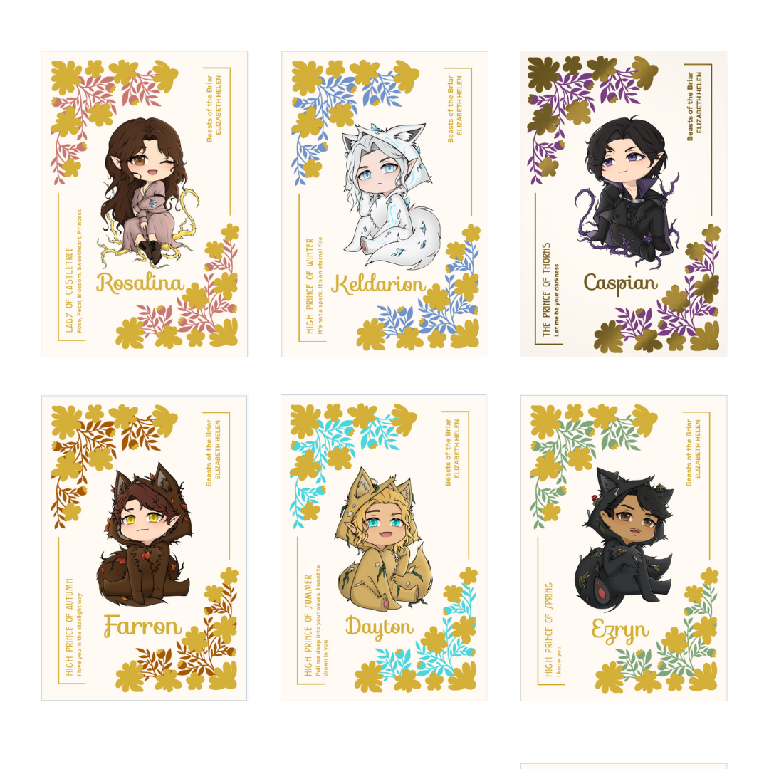 Beast of the Briars Chibi Gold Foil Postcard Prints